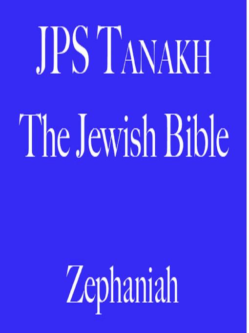 Title details for Zephaniah by The Jewish Publication Society - Wait list